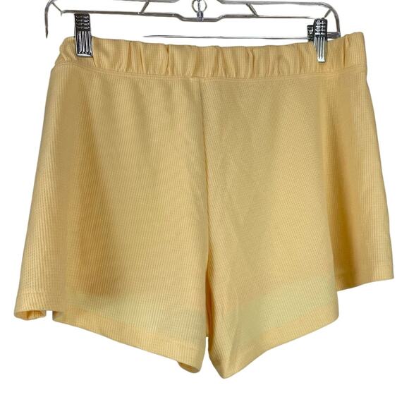 Athleta Wind Down Sleep Shorts Waffle Knit Yellow Women's Size Small NWT - Picture 4 of 12